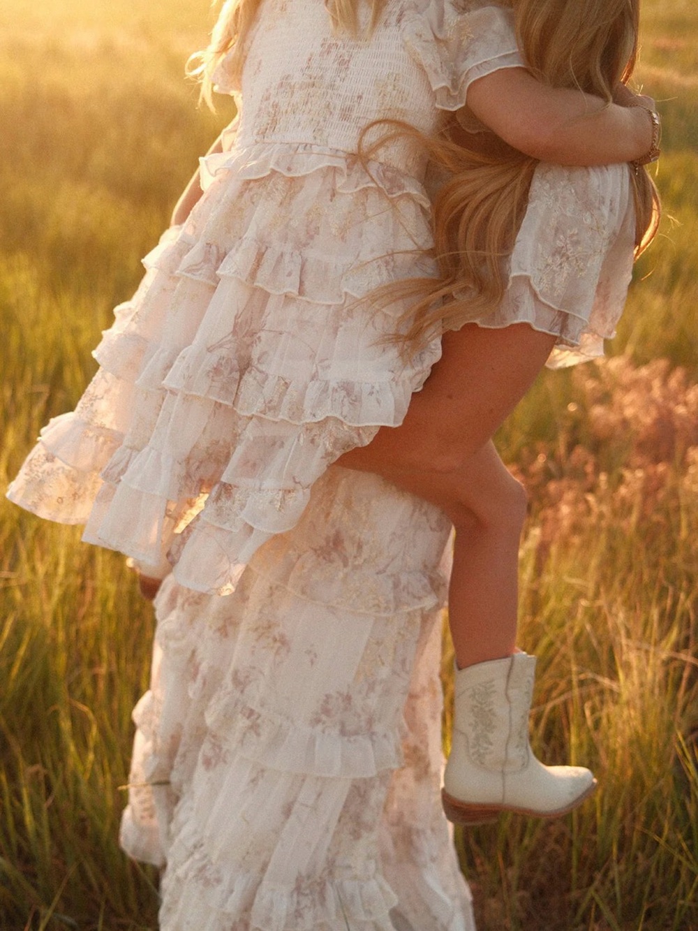 Mommy & Me Winnie Dresses in Bright White Wispy Wildflower - MATCHING DRESSES - Picture 1 of 13